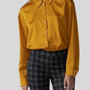 NWOT, Sanctuary, Bronze button up blouse. Size M